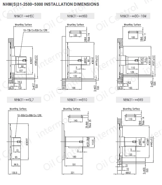 تصویر شماره 2 ابعاد نصب مدل NHM16