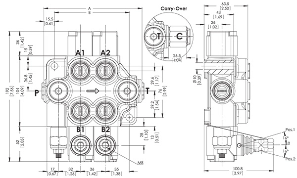 اطلاعات ابعادی شیر دستی یک تکه اوروال ORV-MS45