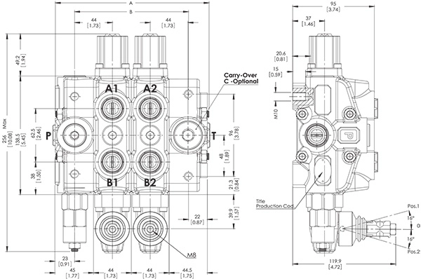 اطلاعات ابعادی شیر دستی قابل کوپل اوروال ORV-PD80