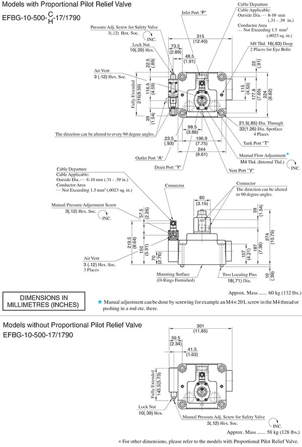 اطلاعات ابعادی شیر پروپرشنال یوکن مدل EFBG-10