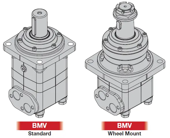 ساختار هیدروموتور BMV در دو مدل Standard Mount و Wheel Mount