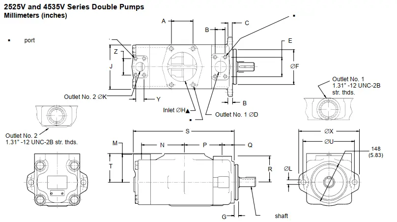 تصویر ابعاد نصب مدلهای 2525V,4535V